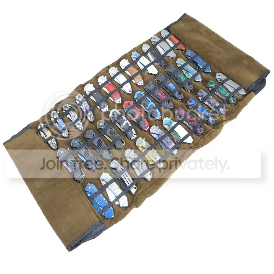 36 FOLDING KNIFE PORTABLE STORAGE CANVAS ROLL BAG Pocket Carrying